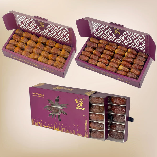 Organic Dates Collection with Medjool, Sukkari Soft, Sagai Soft